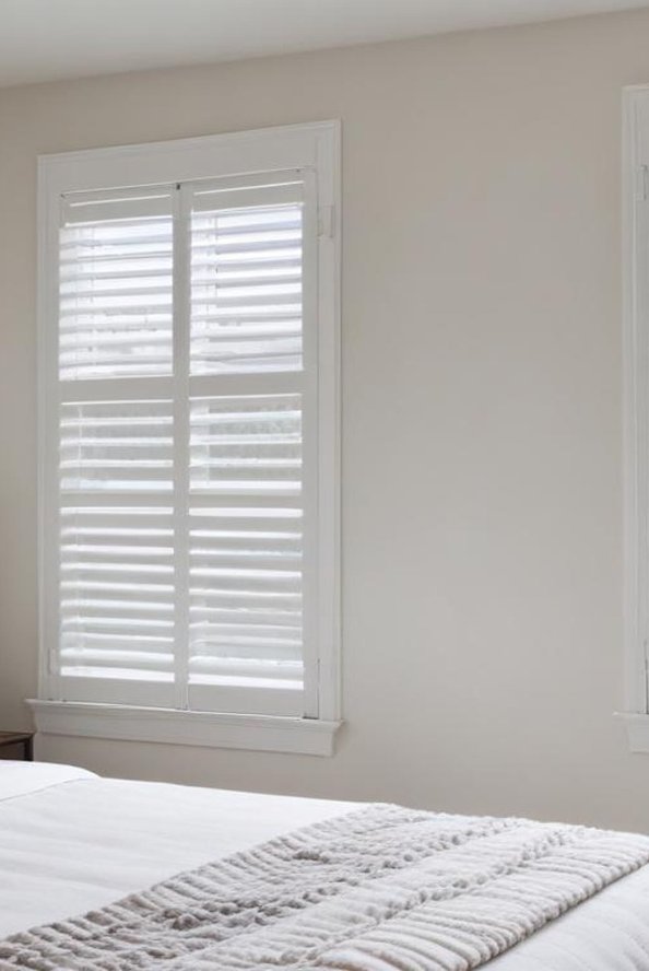 Close-up of professionally installed shutters with crisp finish.